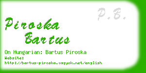 piroska bartus business card